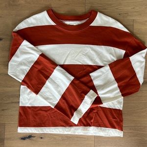 Madewell orange and white rugby shirt size small